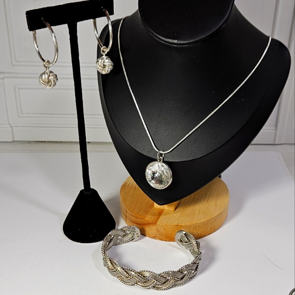 Sterling Silver 925 Stamped And Silver Tone Mix Set